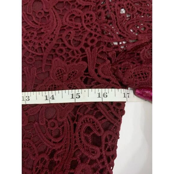 Lulus NWT Burgundy Lace Detail Dress - Picture 12 of 14
